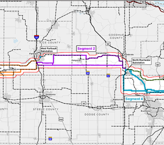 Mankato to Mississippi Transmission line proposal route